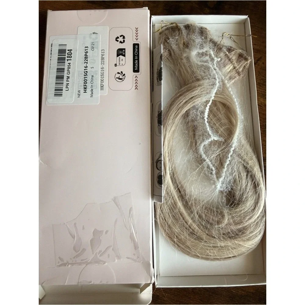 Rich Choices 16 Inch Remy Human Hair Clip In Extensions 6 Pcs Champagne Blonde
